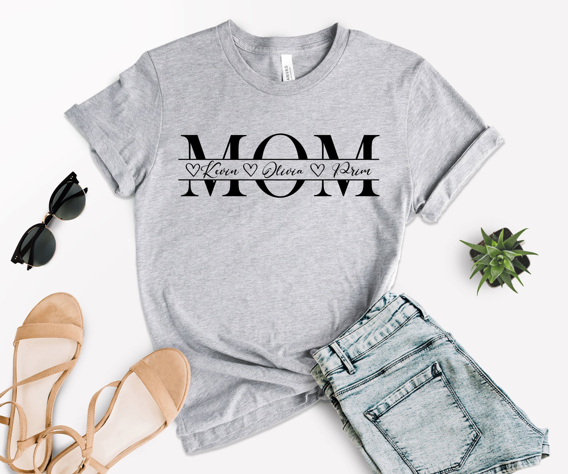 Mama Shirt with Kids Names, Personalized Mom Shirt, Names Mom Shirt-newamarketing