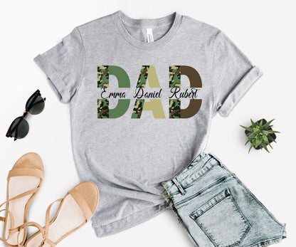 Custom Dad Shirt, Custom Kid's Names Papa Shirt, Father's Day Shirt-newamarketing
