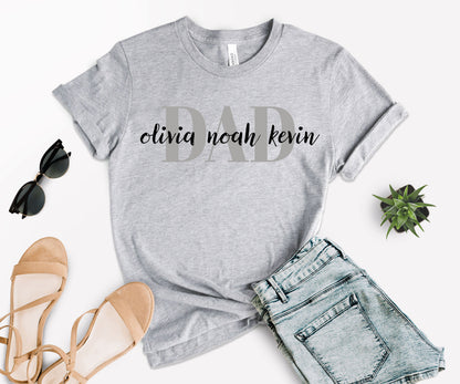 Custom Dad Shirt, Custom Dad Shirt with Kids Names, Father's Day Shirt-newamarketing