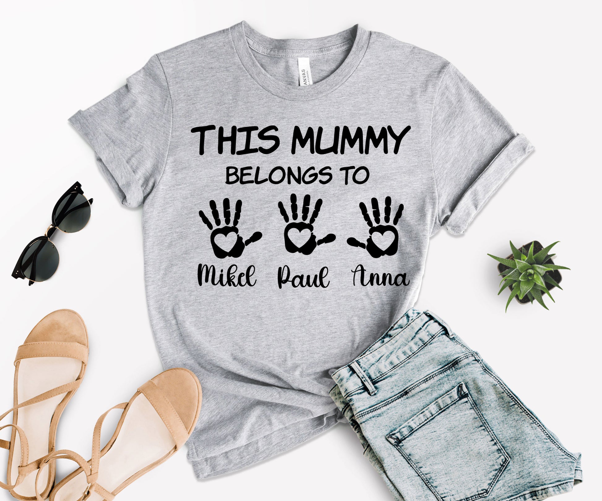This Mummy Belongs Shirt, Personalised Mum Shirt, Handprint Mummy Shirt-newamarketing