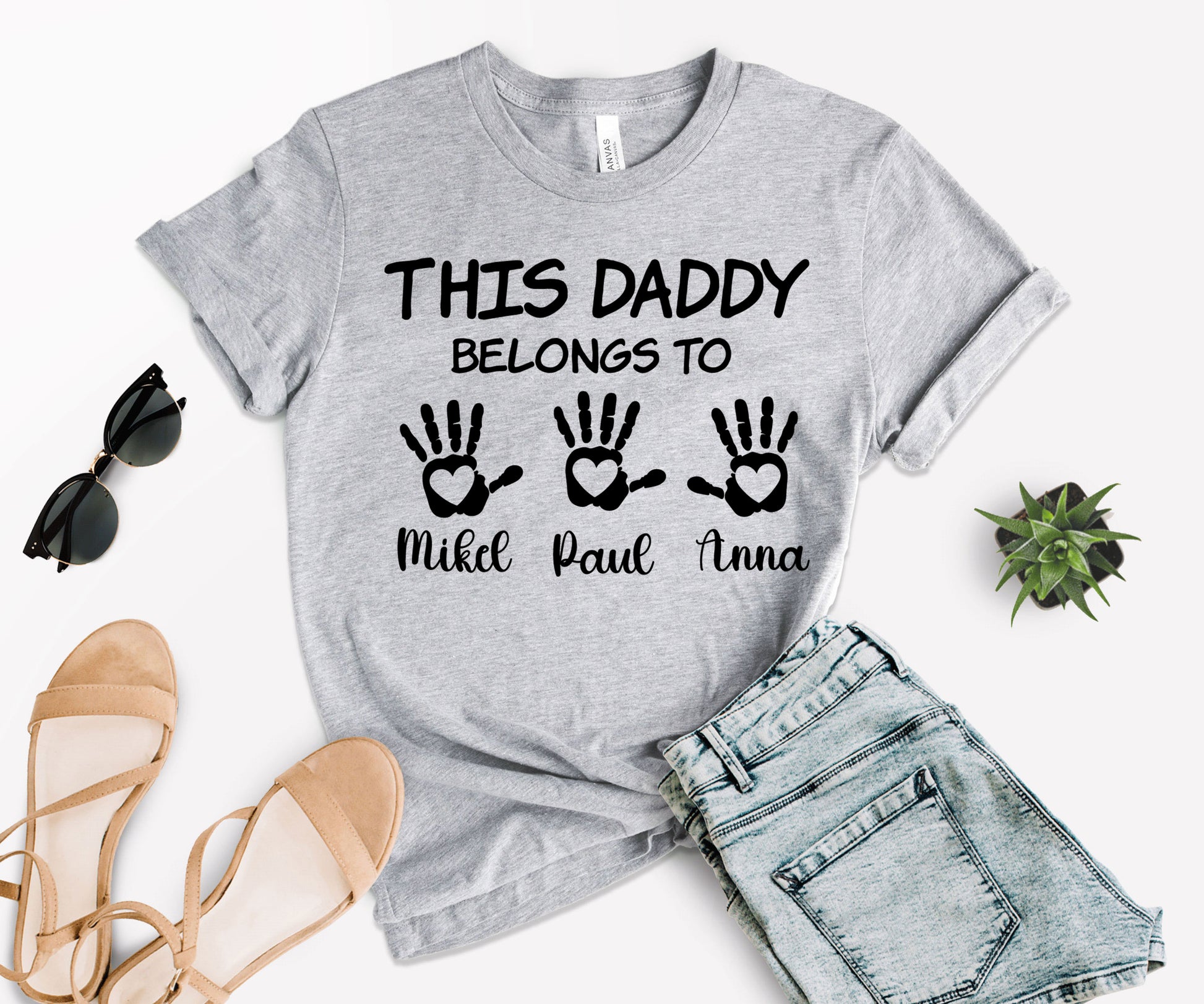 This Daddy Belongs to Shirt, Custom Kids Name Shirt, Custom Dad Shirt-newamarketing