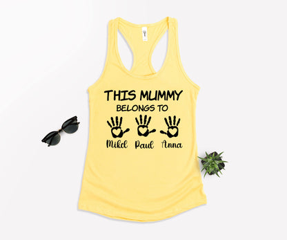This Mummy Belongs Shirt, Personalised Mum Shirt, Handprint Mummy Shirt-newamarketing