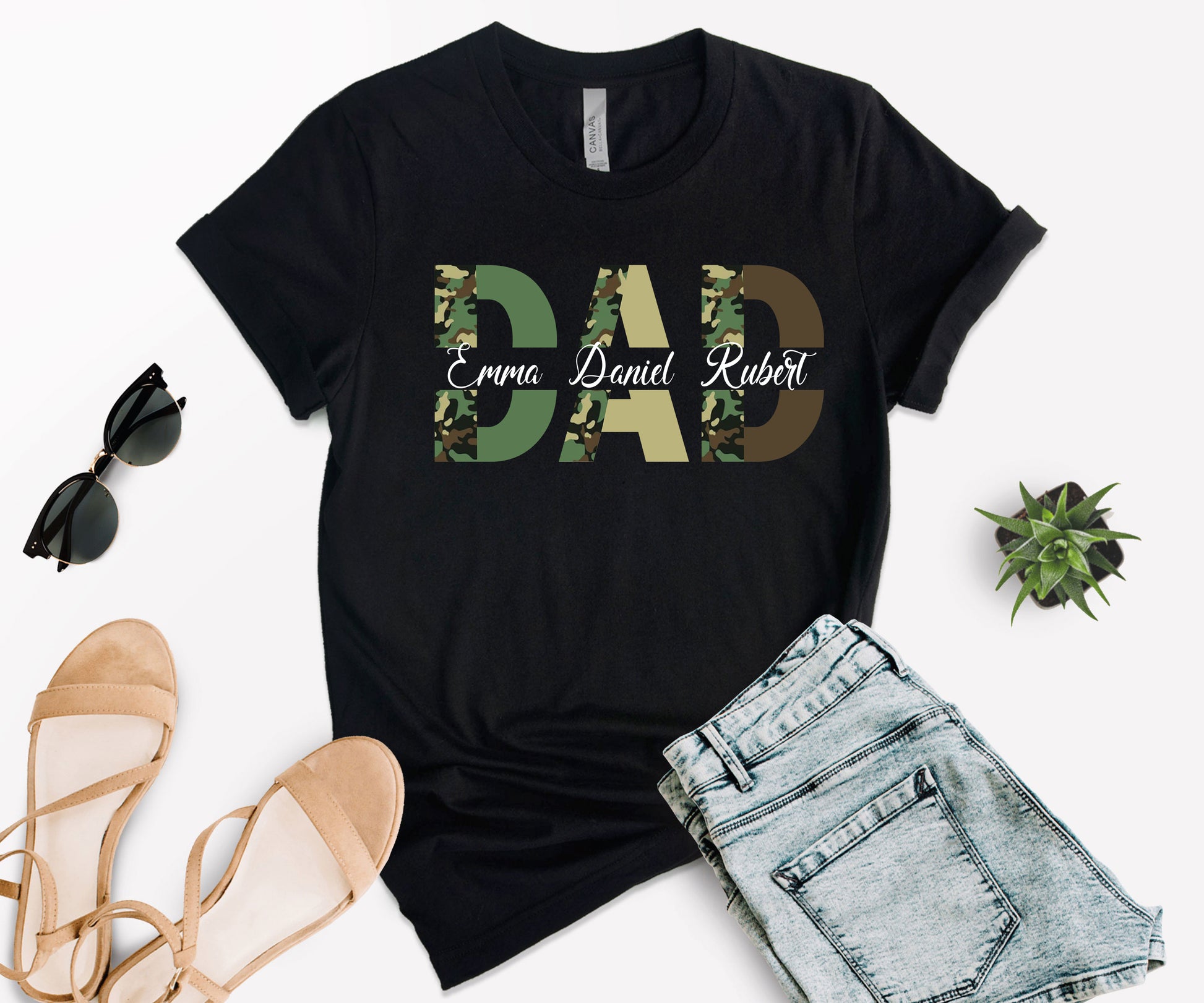 Custom Dad Shirt, Custom Kid's Names Papa Shirt, Father's Day Shirt-newamarketing