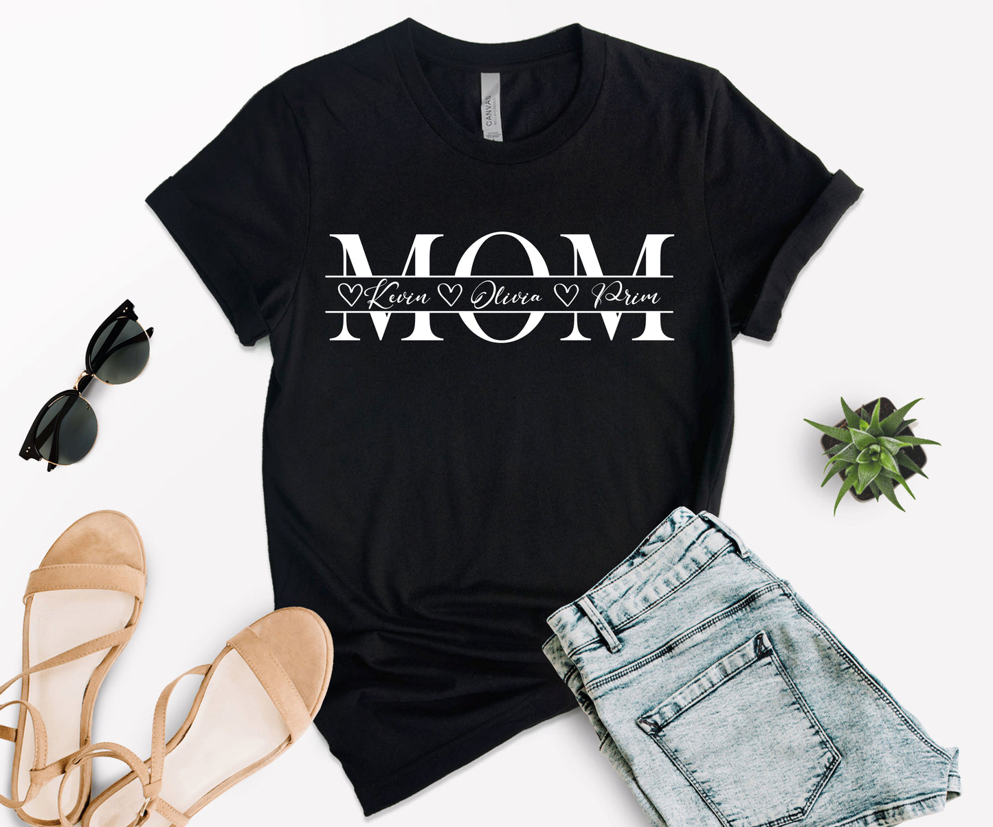 Mama Shirt with Kids Names, Personalized Mom Shirt, Names Mom Shirt-newamarketing
