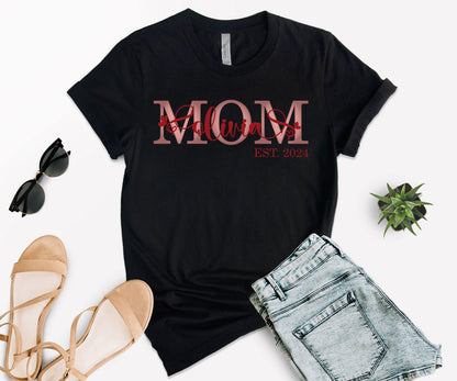 Custom Mother's Day Shirt, Mom Est Shirt, Customized Mom Shirt-newamarketing