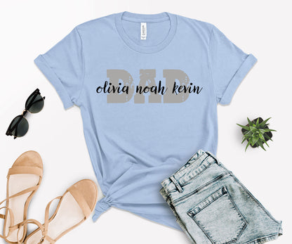 Custom Dad Shirt, Dad Shirt with Kids Names, Custom Father's Day Shirt-newamarketing