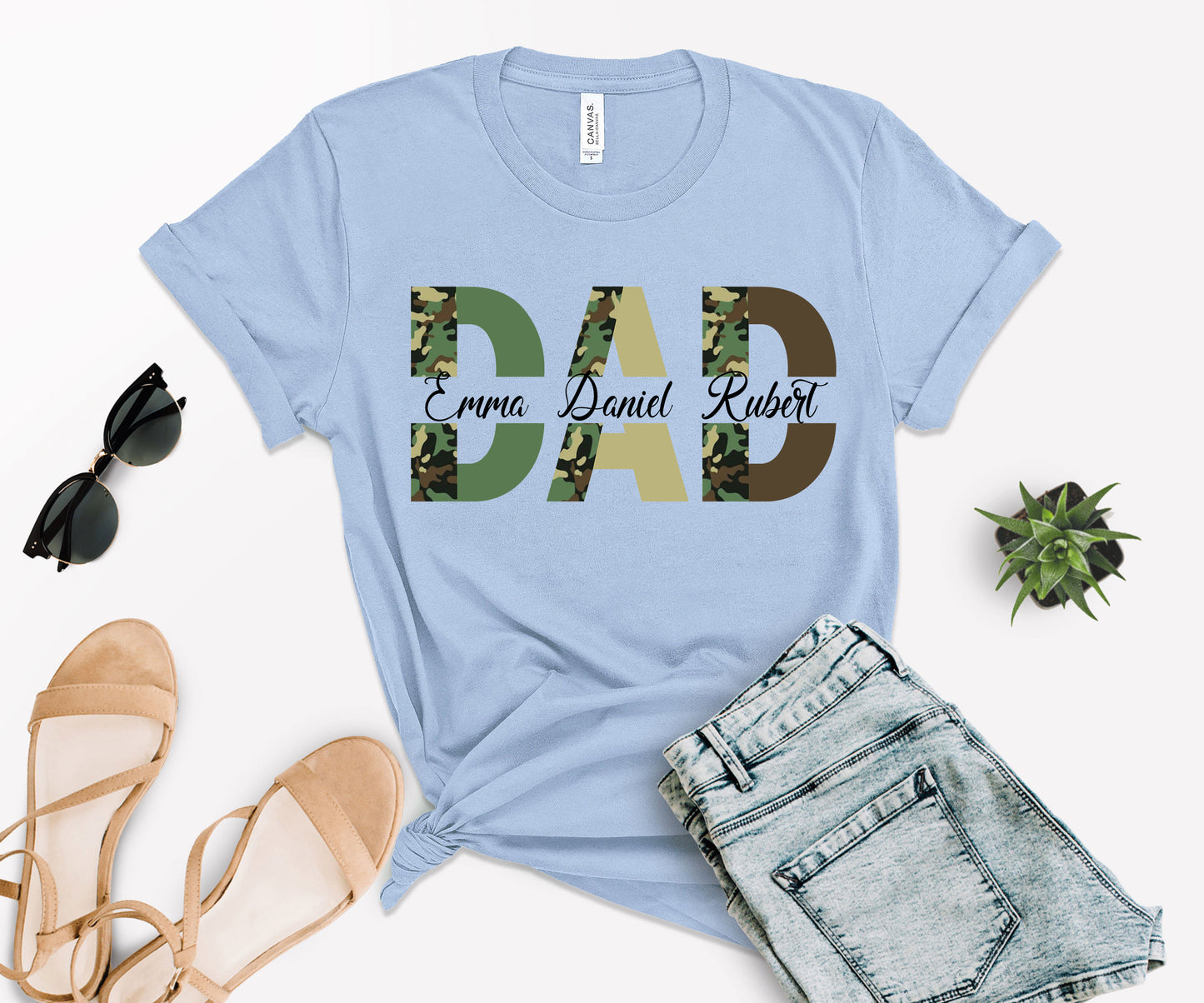 Custom Dad Shirt, Custom Kid's Names Papa Shirt, Father's Day Shirt-newamarketing