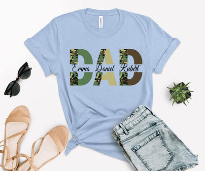 Custom Dad Shirt, Custom Kid's Names Papa Shirt, Father's Day Shirt-newamarketing
