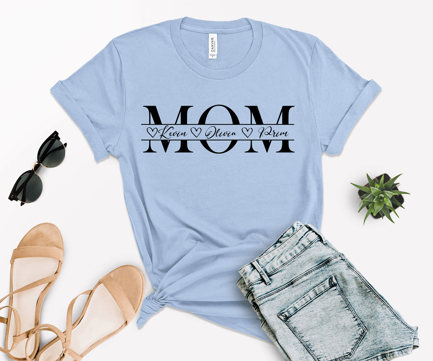 Mama Shirt with Kids Names, Personalized Mom Shirt, Names Mom Shirt-newamarketing