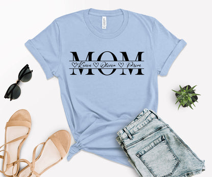 Mama Shirt with Kids Names, Personalized Mom Shirt, Names Mom Shirt-newamarketing
