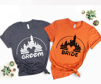 Bride and Groom Matching Shirts, Disney Matching Shirts, Disney Couple T-shirts-newamarketing