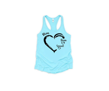 Personalized Mom Shirt, Mom Heart Shirt, Mom Shirt with Kids Name-newamarketing