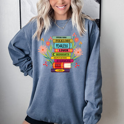 Comfort Color Sweatshirt, Sweatshirts for Book Lovers, Albums As Books Sweatshirt-newamarketing