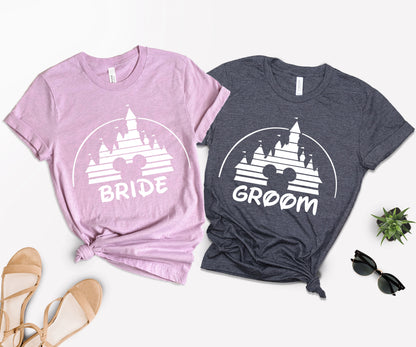 Bride and Groom Matching Shirts, Disney Matching Shirts, Disney Couple T-shirts-newamarketing