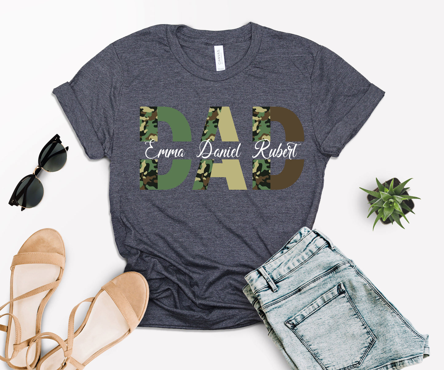 Custom Dad Shirt, Custom Kid's Names Papa Shirt, Father's Day Shirt-newamarketing