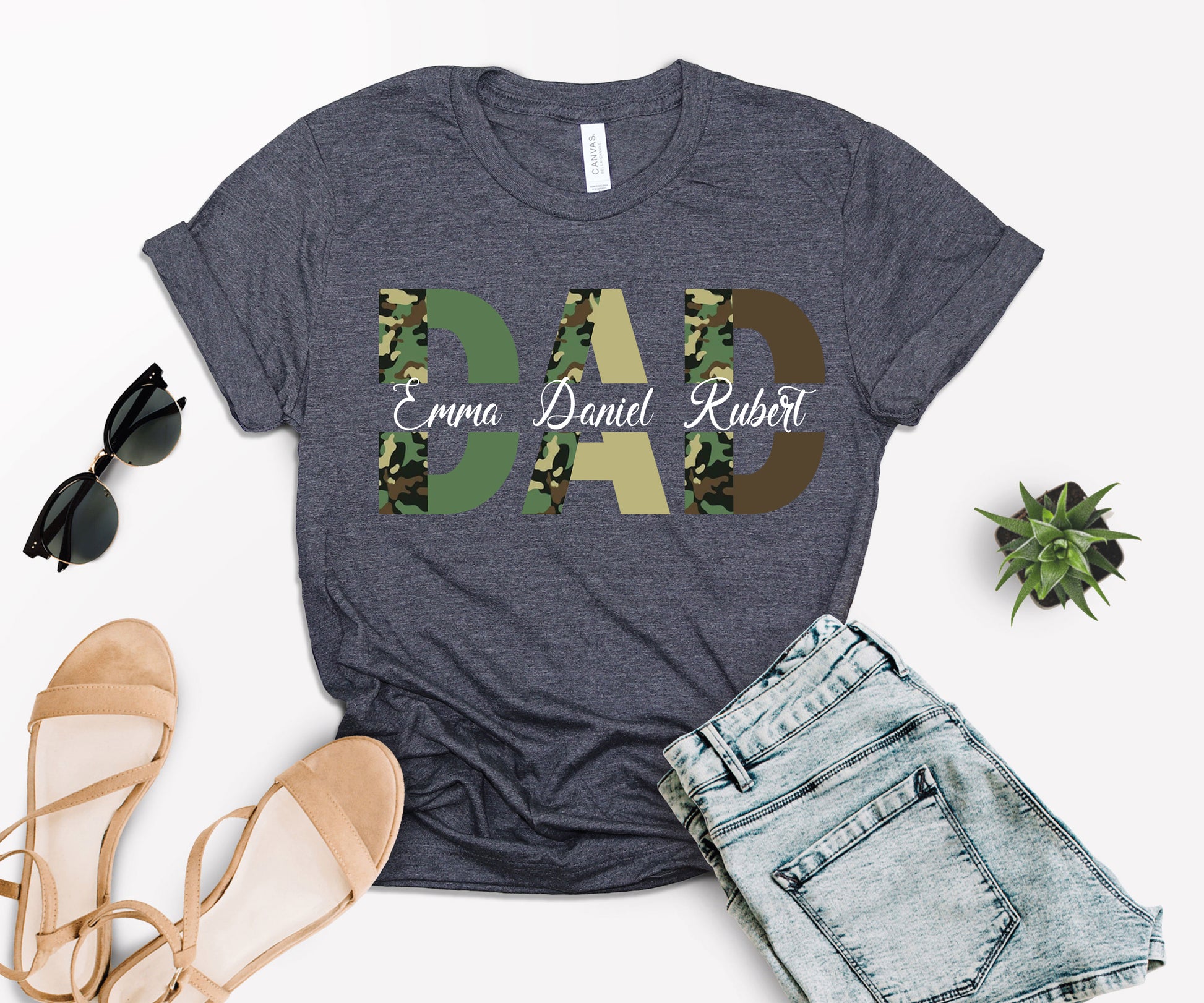 Custom Dad Shirt, Custom Kid's Names Papa Shirt, Father's Day Shirt-newamarketing
