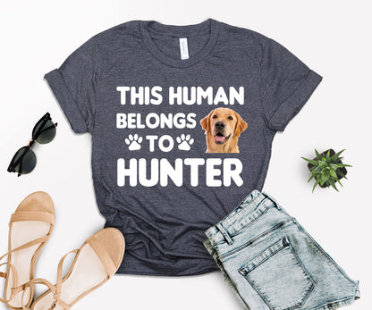 This Human Belongs to Shirt, Custom Photo Pet Shirt, Dog Dad Shirt-newamarketing