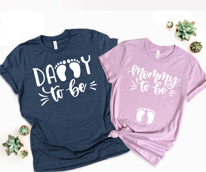 Mommy to Be and Daddy to Be Shirts, Mommy and Daddy Matching Shirts, New Parents Shirts-newamarketing
