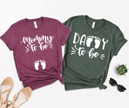 Mommy to Be and Daddy to Be Shirts, Mommy and Daddy Matching Shirts, New Parents Shirts-newamarketing