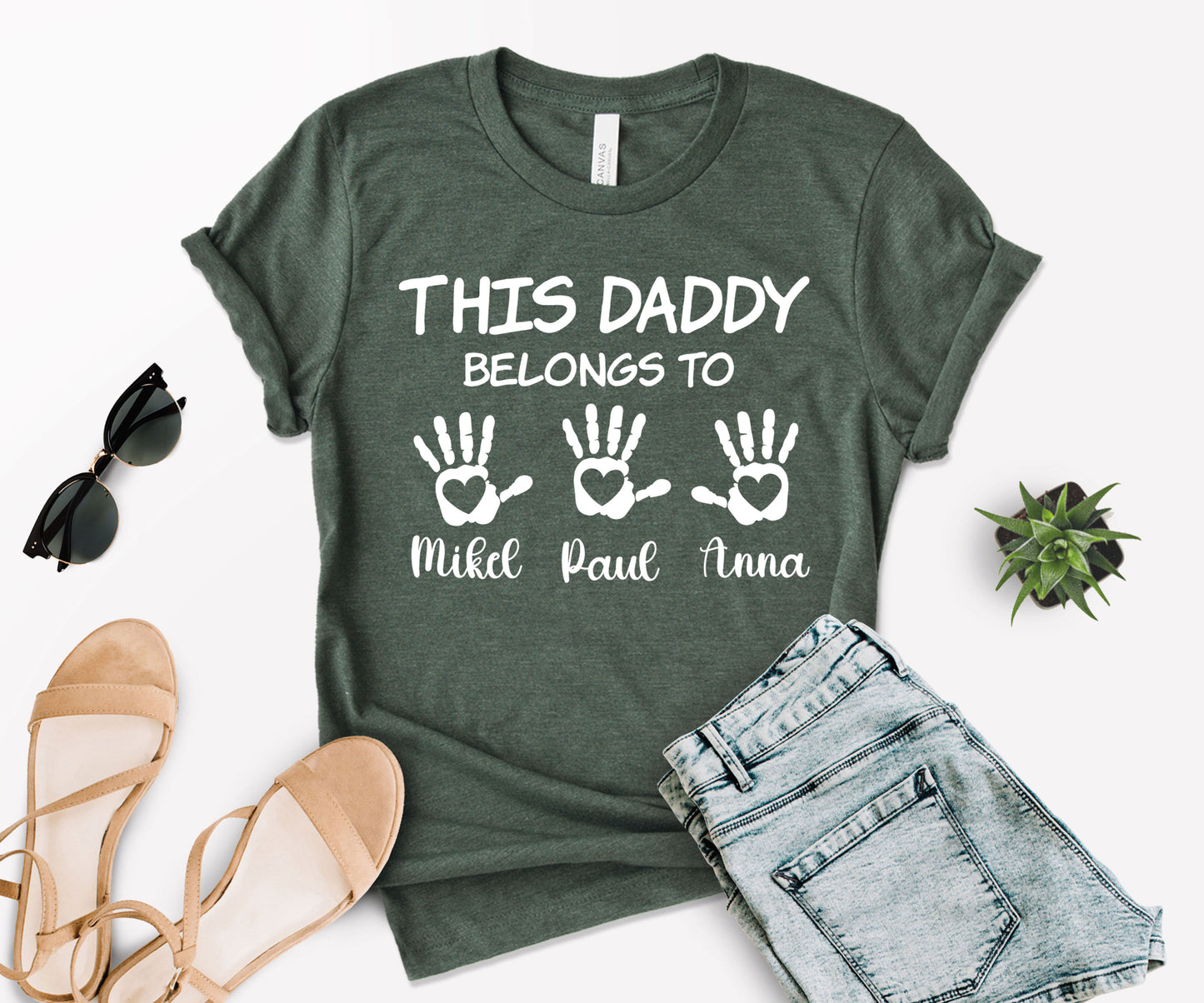 This Daddy Belongs to Shirt, Custom Kids Name Shirt, Custom Dad Shirt-newamarketing