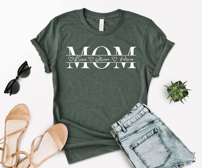 Mama Shirt with Kids Names, Personalized Mom Shirt, Names Mom Shirt-newamarketing