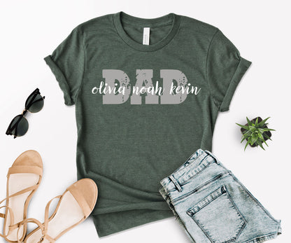 Custom Dad Shirt, Dad Shirt with Kids Names, Custom Father's Day Shirt-newamarketing