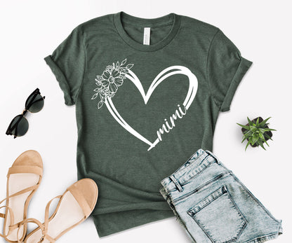 Custom Text Heart Line Shirt, Mom Heart Line Shirt, Personalized Mom Shirt-newamarketing