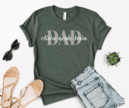 Custom Dad Shirt, Custom Dad Shirt with Kids Names, Father's Day Shirt-newamarketing