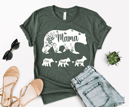Mama Bear Shirt with Kids Names, Mama Bear Shirt, Custom Mama Bear Shirt-newamarketing