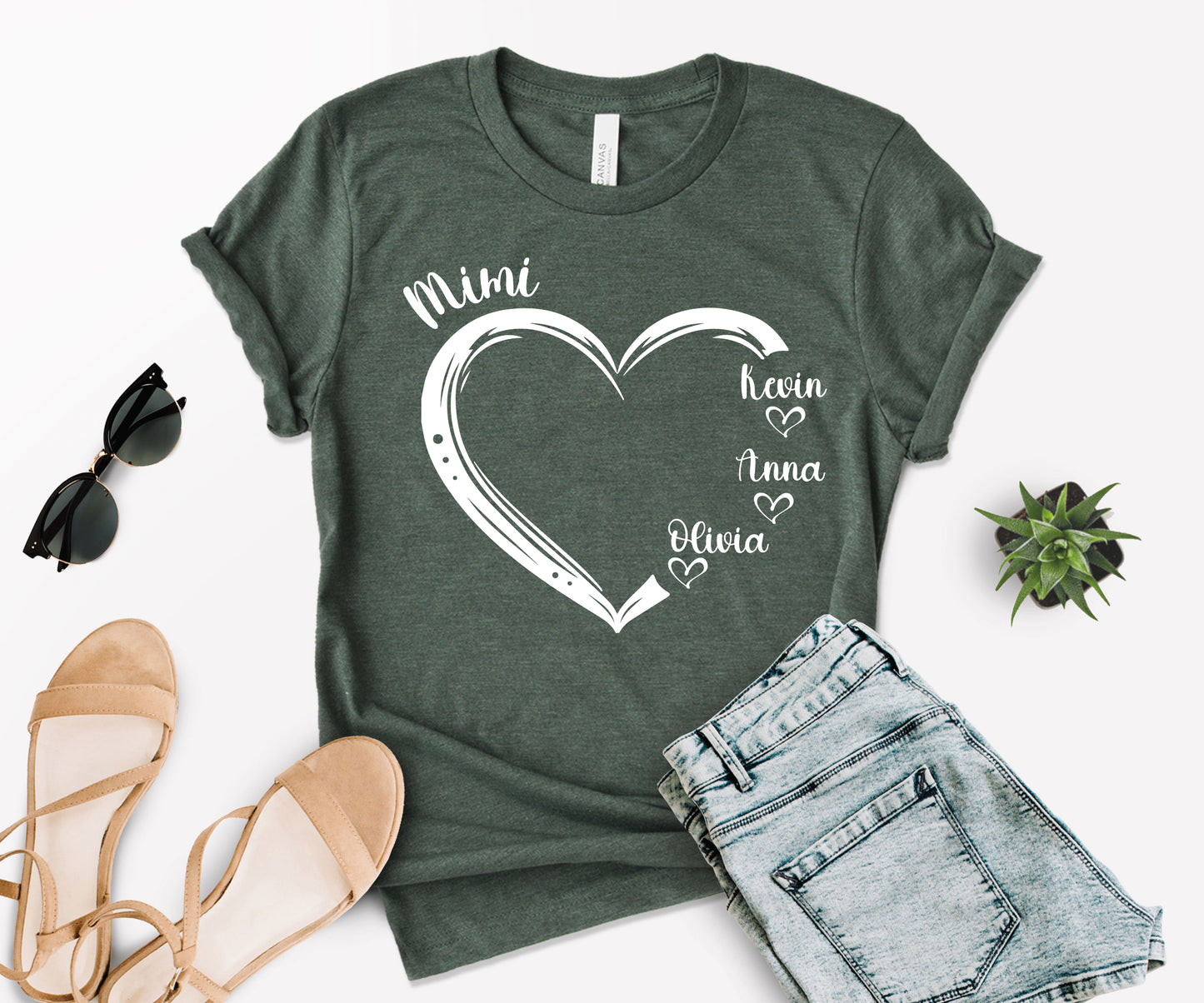 Custom Mimi Shirt, Mimi Heart Shirt, Custom Mother's Day Shirt-newamarketing