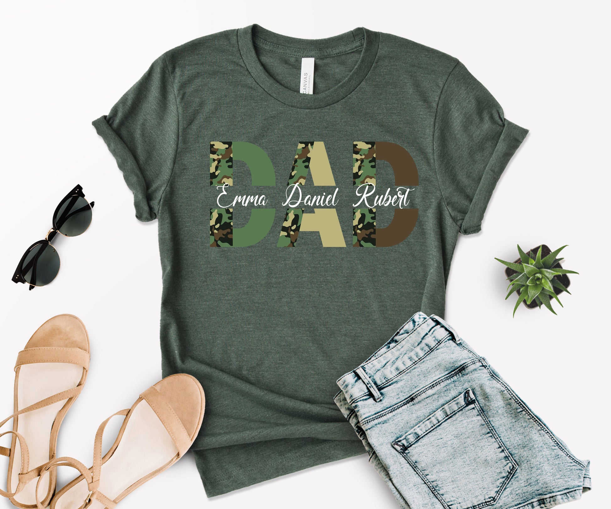 Custom Dad Shirt, Custom Kid's Names Papa Shirt, Father's Day Shirt-newamarketing