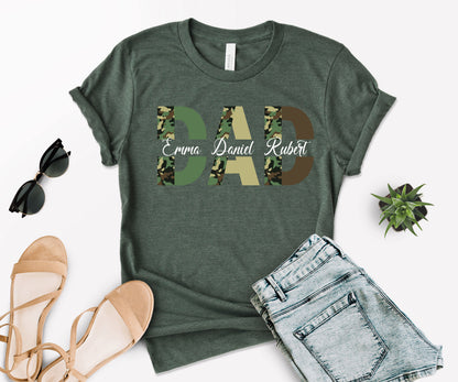 Custom Dad Shirt, Custom Kid's Names Papa Shirt, Father's Day Shirt-newamarketing
