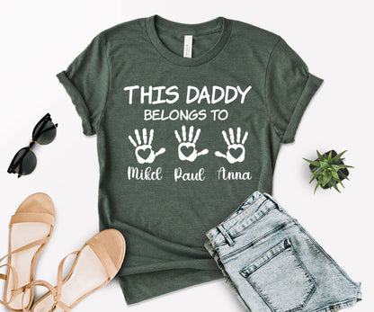 This Daddy Belongs to Shirt, Custom Kids Name Shirt, Custom Dad Shirt-newamarketing