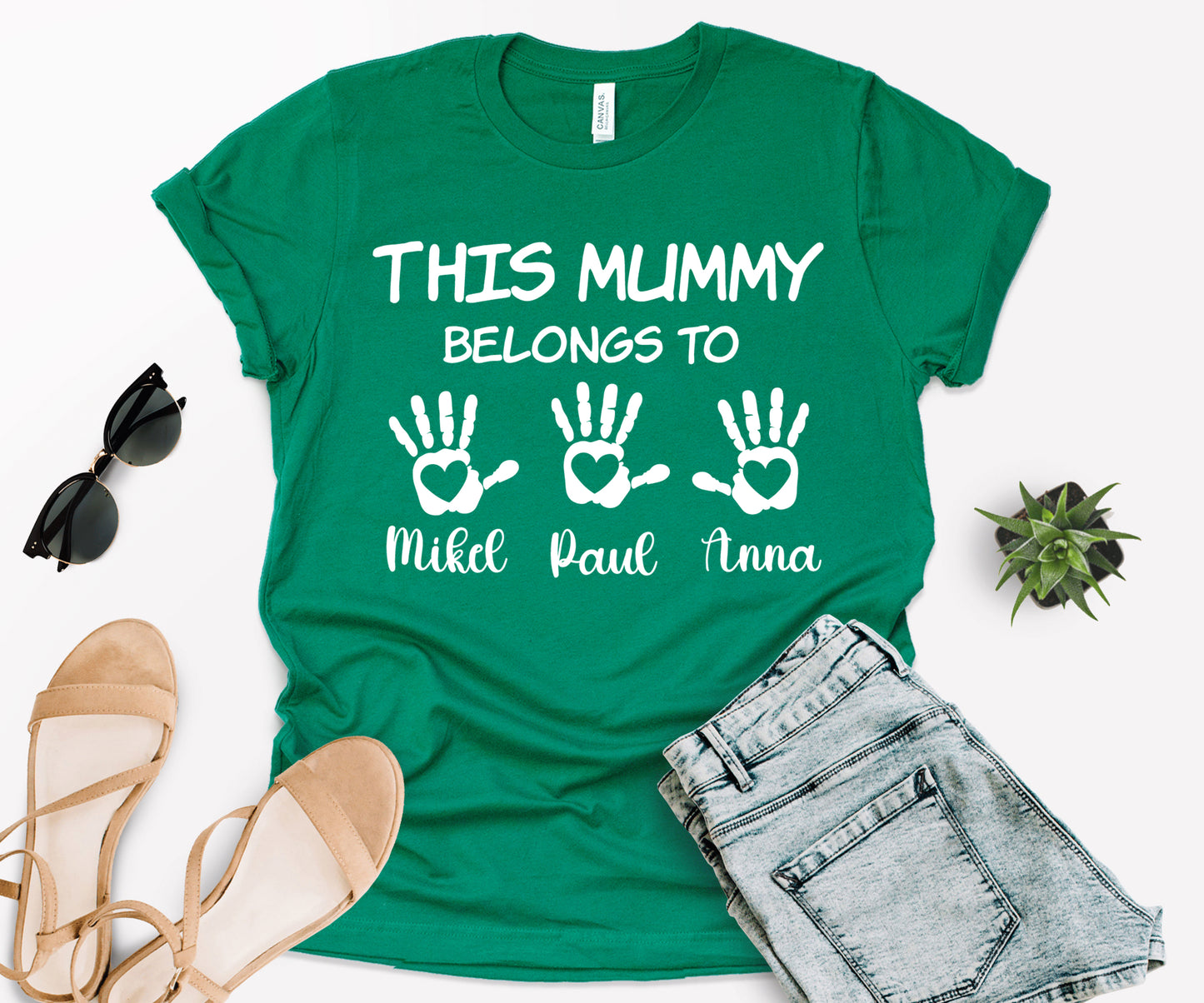 This Mummy Belongs Shirt, Personalised Mum Shirt, Handprint Mummy Shirt-newamarketing
