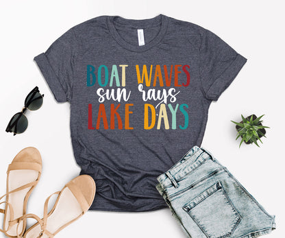 Boat Waves Sun Rays Lake Days Shirt, Lake Shirt, Boat Waves Shirt-newamarketing
