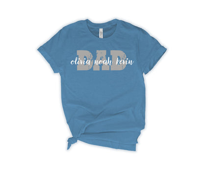 Custom Dad Shirt, Dad Shirt with Kids Names, Custom Father's Day Shirt-newamarketing