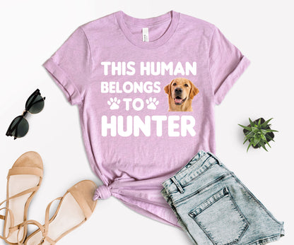 This Human Belongs to Shirt, Custom Photo Pet Shirt, Dog Dad Shirt-newamarketing