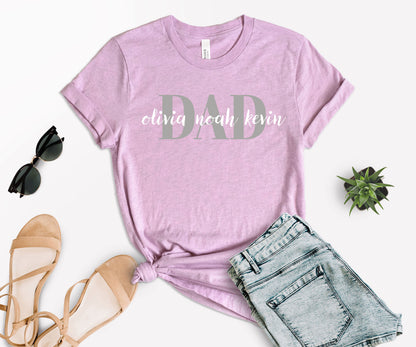 Custom Dad Shirt, Custom Dad Shirt with Kids Names, Father's Day Shirt-newamarketing