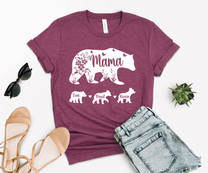 Mama Bear Shirt with Kids Names, Mama Bear Shirt, Custom Mama Bear Shirt-newamarketing