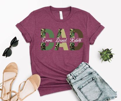 Custom Dad Shirt, Custom Kid's Names Papa Shirt, Father's Day Shirt-newamarketing