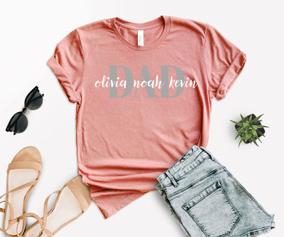 Custom Dad Shirt, Custom Dad Shirt with Kids Names, Father's Day Shirt-newamarketing
