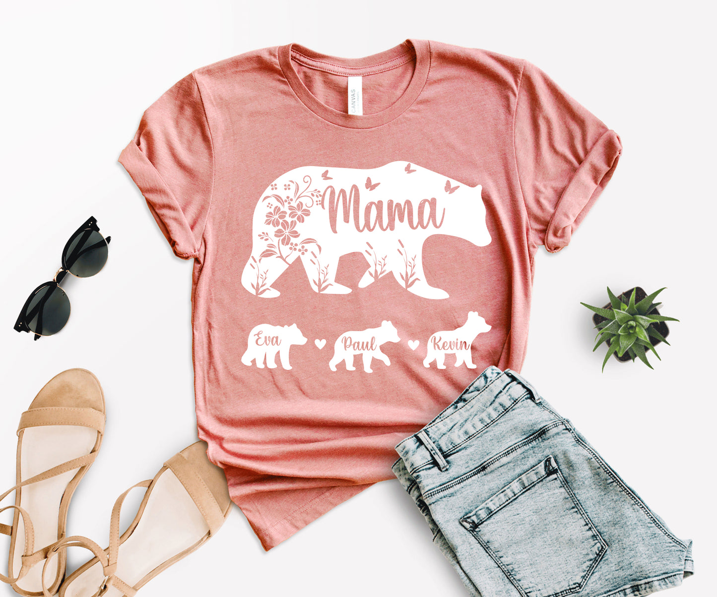 Mama Bear Shirt with Kids Names, Mama Bear Shirt, Custom Mama Bear Shirt-newamarketing