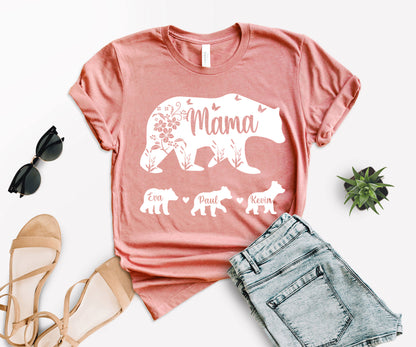 Mama Bear Shirt with Kids Names, Mama Bear Shirt, Custom Mama Bear Shirt-newamarketing
