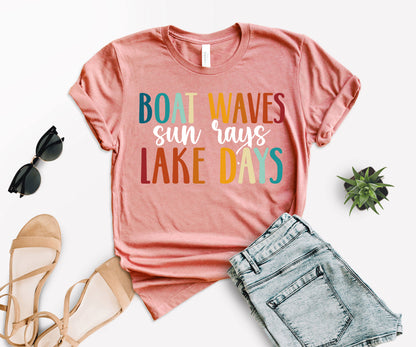 Boat Waves Sun Rays Lake Days Shirt, Lake Shirt, Boat Waves Shirt-newamarketing