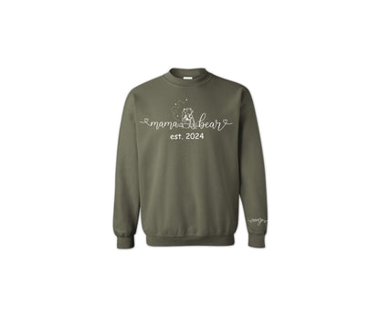 Custom Mama Bear Sweatshirt, Winnie The Pooh Sweater, Custom Sleeve Name Hoodie-newamarketing