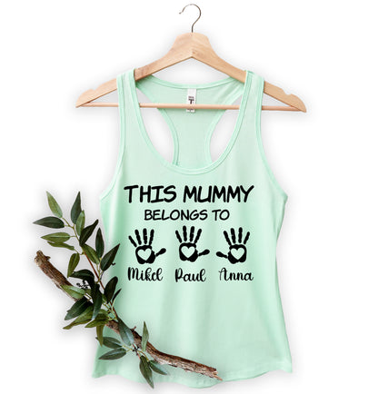 This Mummy Belongs Shirt, Personalised Mum Shirt, Handprint Mummy Shirt-newamarketing