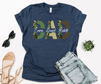 Custom Dad Shirt, Custom Kid's Names Papa Shirt, Father's Day Shirt-newamarketing