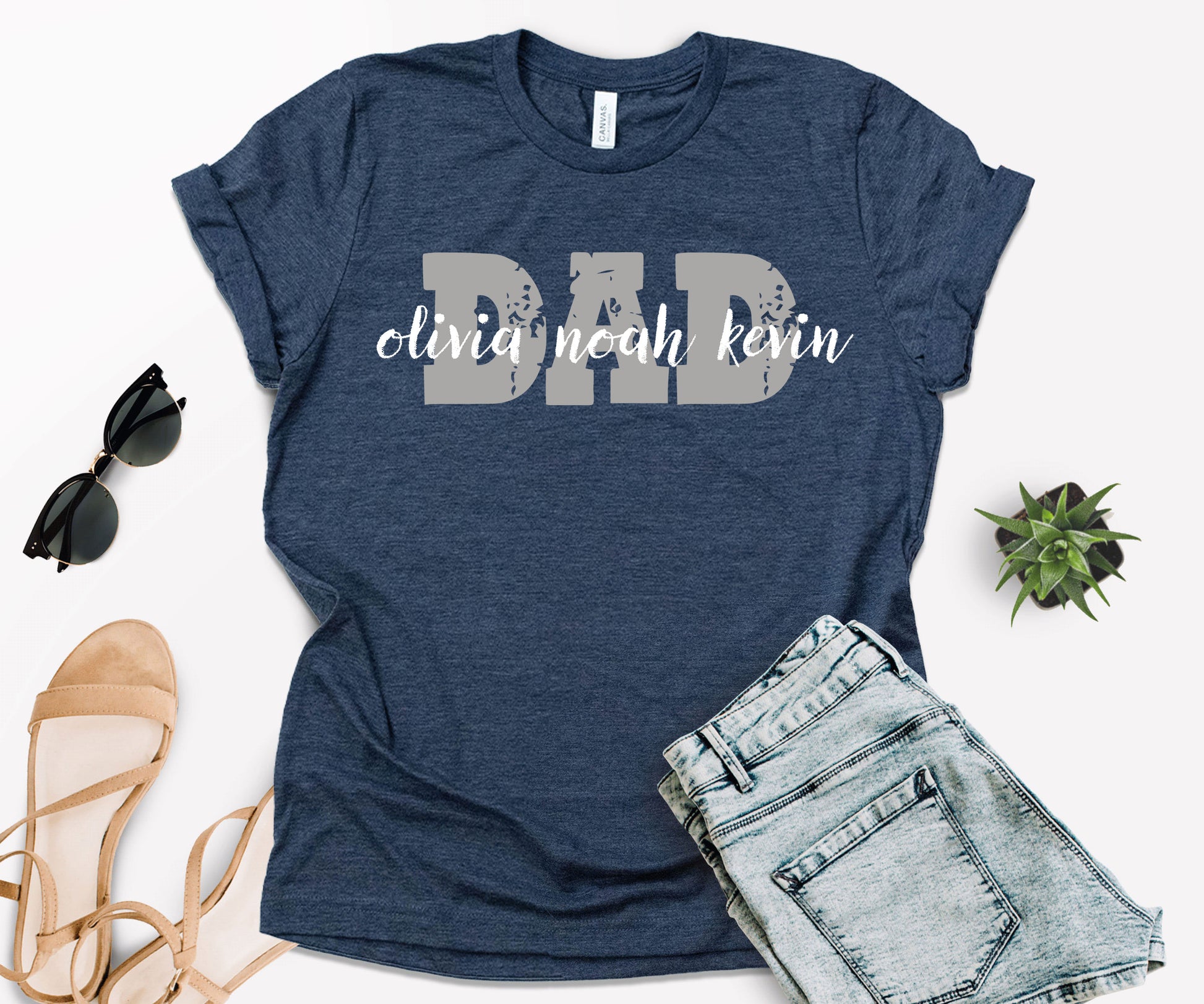 Custom Dad Shirt, Dad Shirt with Kids Names, Custom Father's Day Shirt-newamarketing