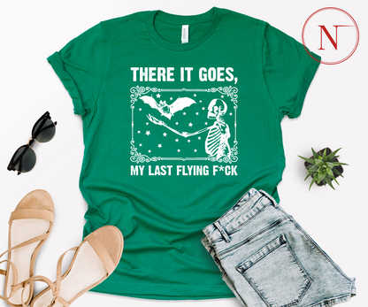 There It Goes My Last Flying Fuck Shirt, Sarcastic Skeleton T-Shirt Funny Sayings Tee, Disney, Halloween, Party, Shirt, Disney World, Tee, Maleficent, Graphic, T-Shirt, high-quality, Made in the USA, mom, mother, father, dad, family, cotton, holiday, trip, vacation, adult, youth, toddler shirt, baby onesie, kids- newamarketing, ewa marketing, DTF Printing, DTF Delaware, DTF Transfer By Size