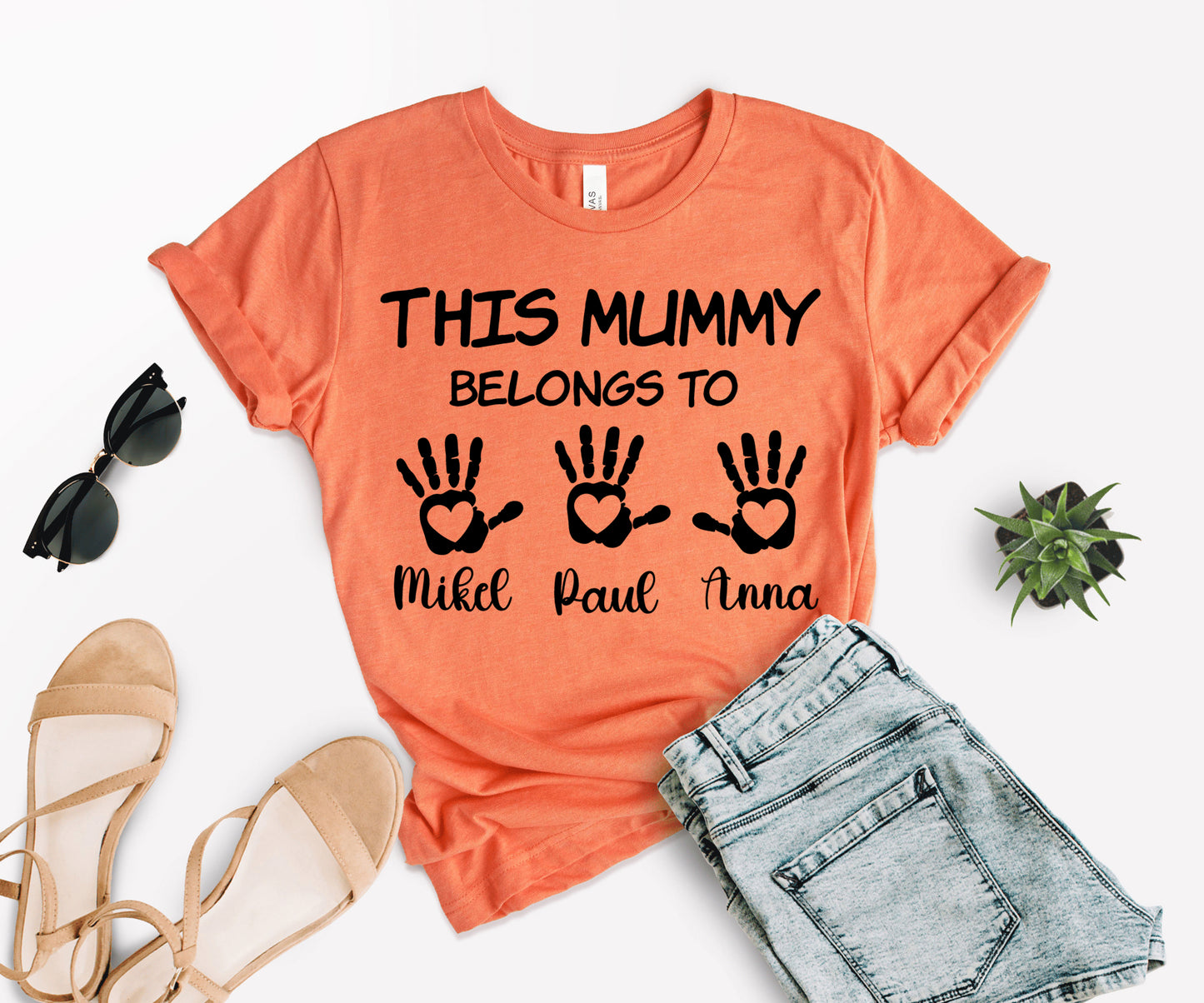 This Mummy Belongs Shirt, Personalised Mum Shirt, Handprint Mummy Shirt-newamarketing